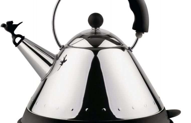 Електрическа кана Alessi, модел MG32, 1,5 л, инокс, черна, 25.70×27.00 см