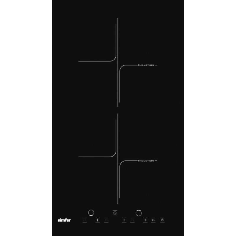 Електрически плот Simfer 3020XEISP, индукционен, тъч контрол, черен, 2 зони, таймер