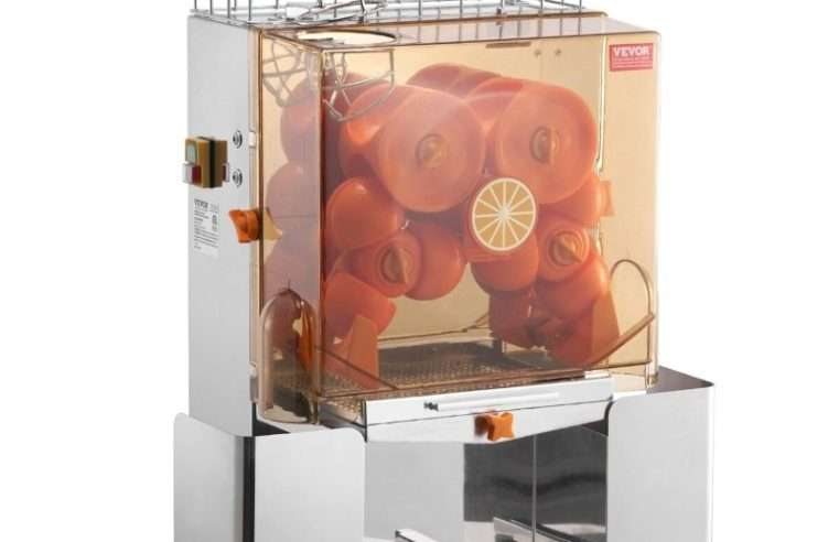 Търговска цитрус преса, VEVOR, модел NS-2000E-2, 120W, неръждаема стомана, 450x320x780mm, 40kg