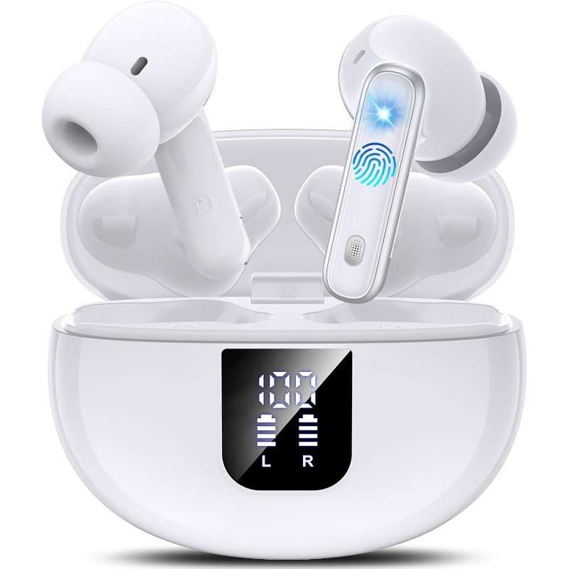 Bluetooth 5.4 ANC/ENC слушалки, 50ч намаляване на шума, водоустойчиви IP7