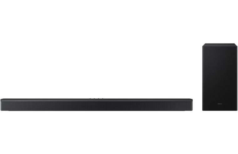 Саундбар Samsung HW-B750F, 5.1, 400W, Bluetooth, Wi-Fi, Безжичен субуфер, Dolby Audio, HDMI eARC, Черен (Модел 2025)