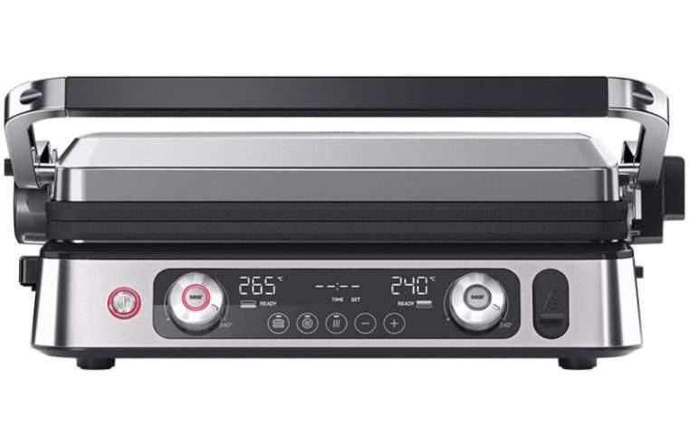 Мултифункционална електрическа скара Braun MultiGrill 9Pro CG9167, 2200 W, 3 режима на готвене, Максимална температура 265˚C, 3 програми, Функция Sear, Термометър за готвене, 3 комплекта чинии, Сребрист/Черен