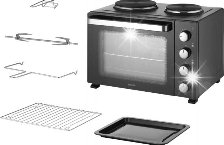 Електрическа фурна Sencor SEO 3500BK 35L 230C черна 3200W комплект 2 нагревателни плочи