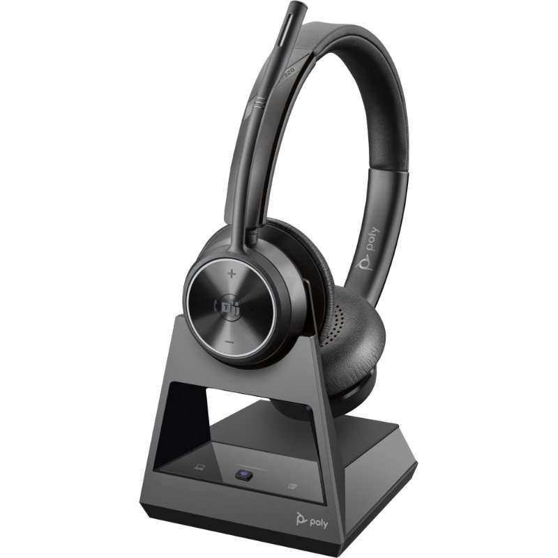 Безжични слушалки Poly Savi 7320 UC, DECT 1880-1900 MHz, над ухото, черни