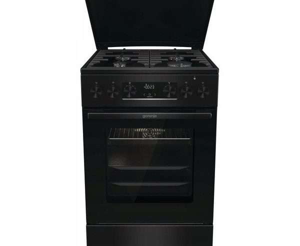 Газов котлон Gorenje MEKS5141BM, 4 функции, Пица, Air Fry, Черен, 50 см, Пълен комплект