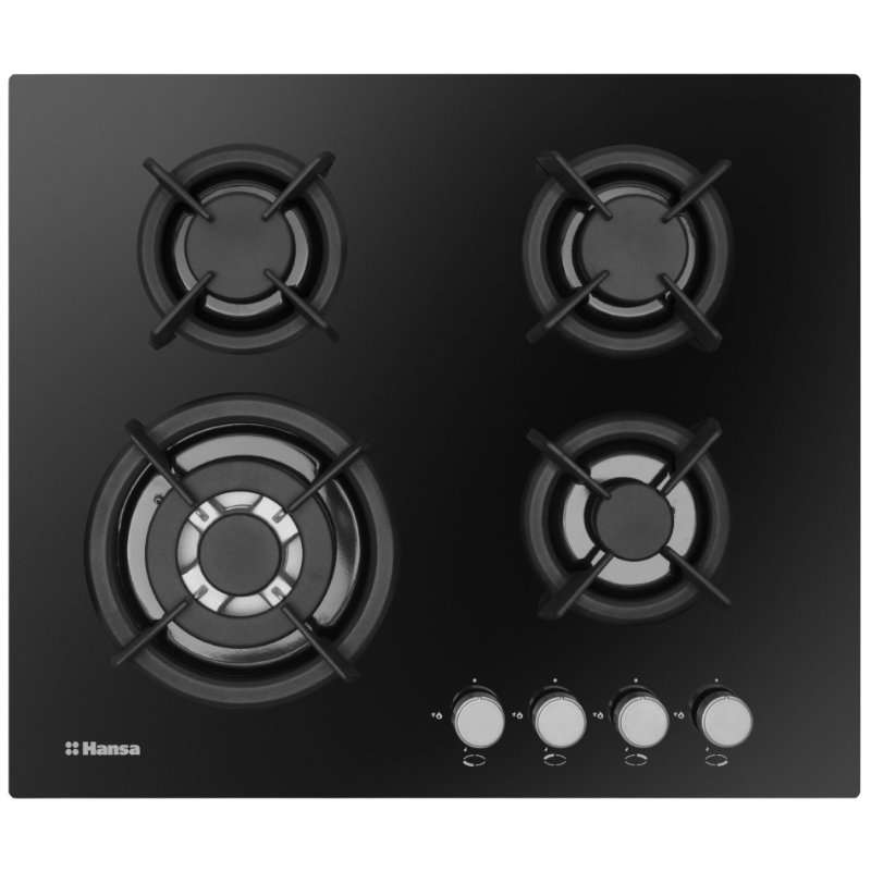 Плот за вграждане HANSA BHGI63112035, Газов, 4 Нагревателни зони, Ел. запалване, 60 см, Черно стъкло