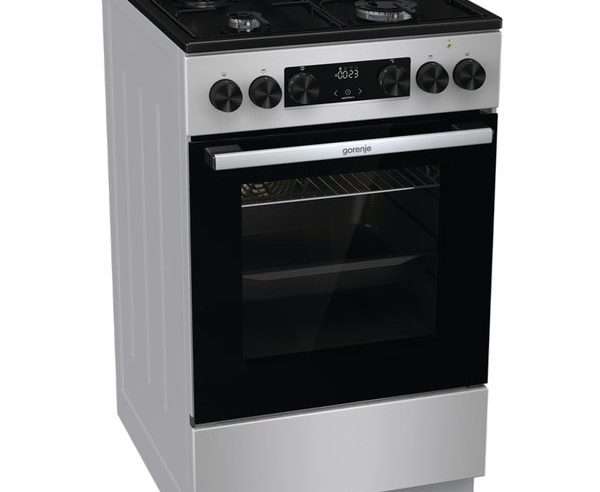 Печка GORENJE GK5C60SJ, 4 котлона, Газ, Електричество, L 50 см, Сива