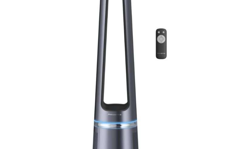Пречиствател за въздух 2 in 1 Rowenta Eclipse QU5030F0, 33W, 52 м2, LCD екран, 12 нива на скорост, Режим Night/Auto, Амбиентна светлина, Сребрист