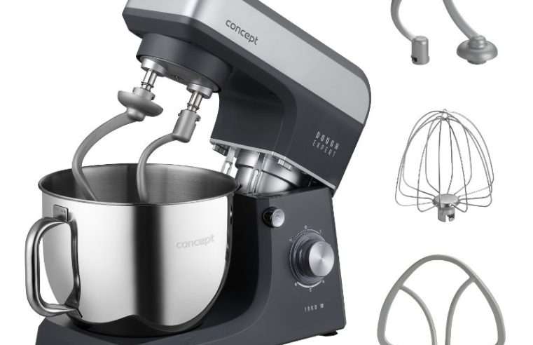 Планетарен кухненски робот Concept Dough Expert RM6010, 1900 W, 7 л купа от неръждаема стомана с нагряване до 42°C, двойна кука за тесто, 6 скорости, планетарна система и включени аксесоари