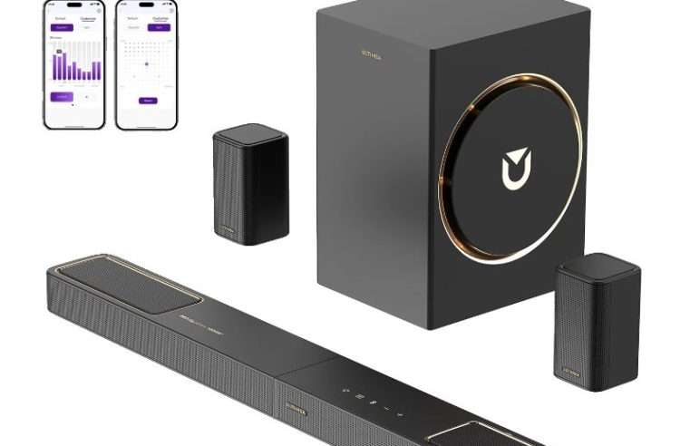 Саундбар Skywave F40 Boom, система 5.1.2 канала, 360-градусов звук, с два съраунд високоговорителя, дистанционно управление