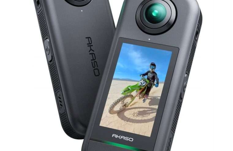 Спортна камера 360° Akaso AKASO 360 L6SZ23M8SUR0, 5.7K видео, 72MP снимки, тъчскрийн, цифрова стабилизация, водоустойчива, сива