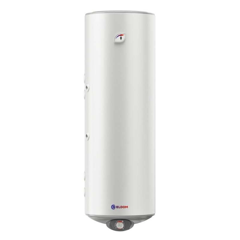 Вертикален бойлер ЕЛДОМ WVF15046IS21L с 2 серпентини, 150 л. две паралелни леви серпентини, неръждаем водосъдържател, 3 kW
