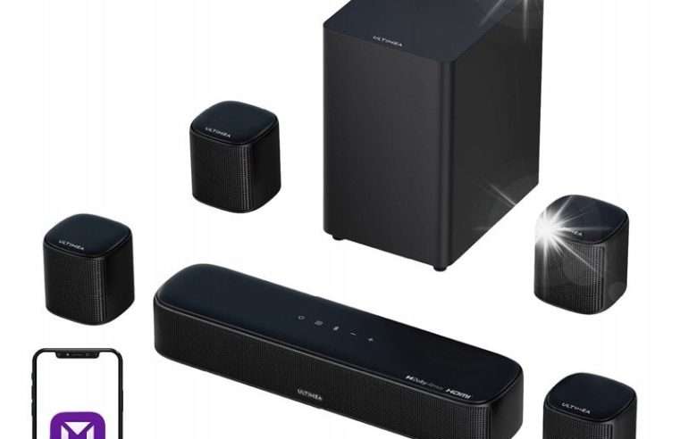 Саундбар Ultimea Aura A60 7.1 Dolby Atmos субуфер черен 40x10x6.5см