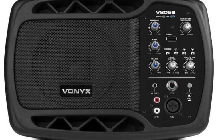 Активна аудио система Vonyx V205B, 80W, Bluetooth/USB, 5 инча, 200x280x210мм, 3.25кг