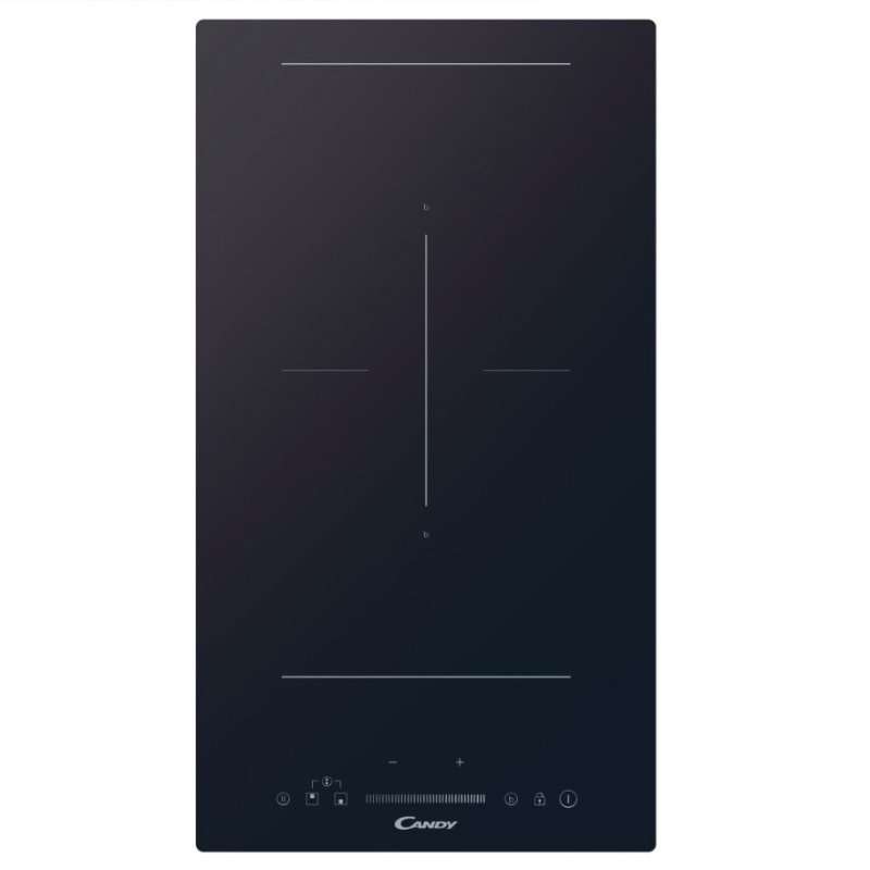Candy CTP32SC/E1 Индукционен котлон domino за вграждане, 28 см, 2 зони за готвене, Power Zone, 3500W, черен