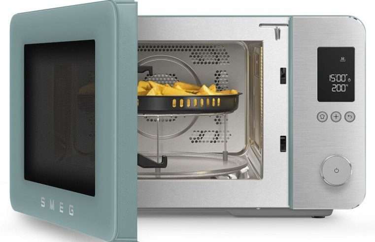 Комбинирана микровълнова фурна с горещ въздух SMEG Collezione MOC02EGMEU, 900W, 27 л, 25 програми, Плавно затваряне, Индивидуални настройки, Зелен