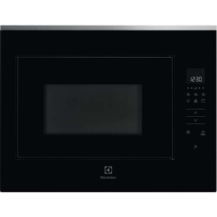 Микровълнова фурна за вграждане Electrolux KMFD264TEX, 26 л, Електронно управление, 900 W, Грил, Таймер, Звуков сигнал, LED дигитален дисплей, Черен/Иноксово покритие против отпечатъци