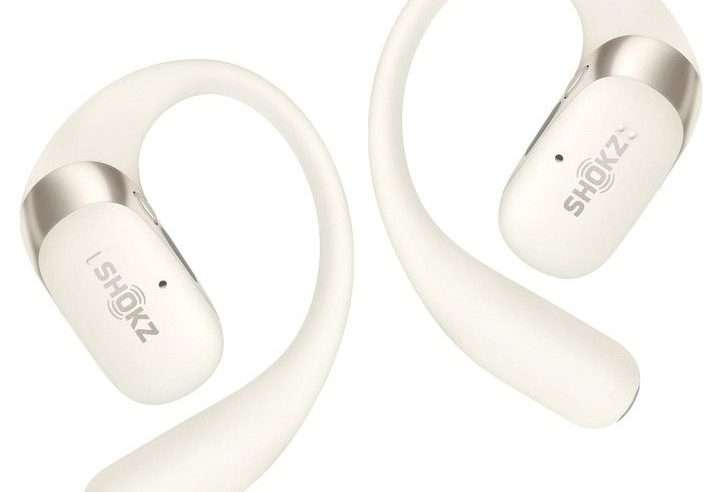 Безжични слушалки Shokz OpenFit 2, отворени, бежови, 9.4g, 48ч автономност