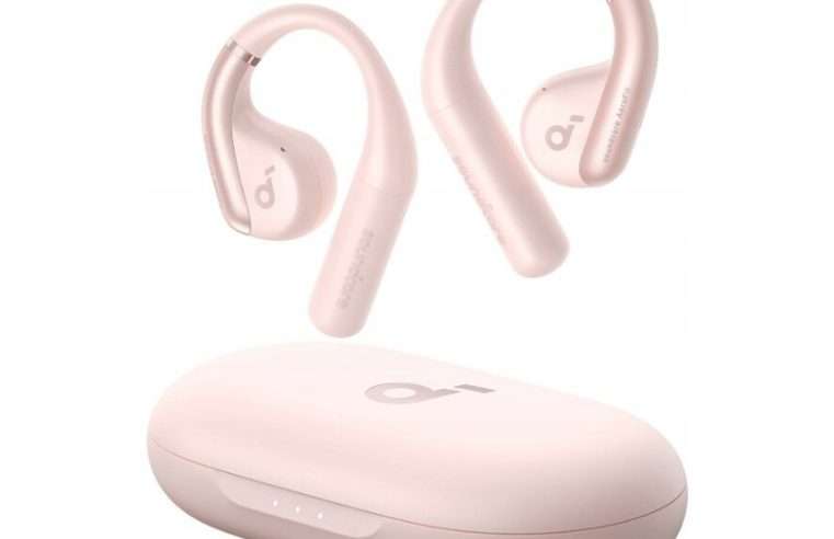 Безжични слушалки Soundcore Aerofit отворени, бели, 11ч, IPX7, 147г