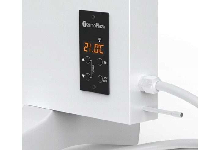 Електрически отоплителен панел TermoPlaza 400W, 2в1, инфрачервен и конвекционен, 870x490x40мм, бял, пълен комплект