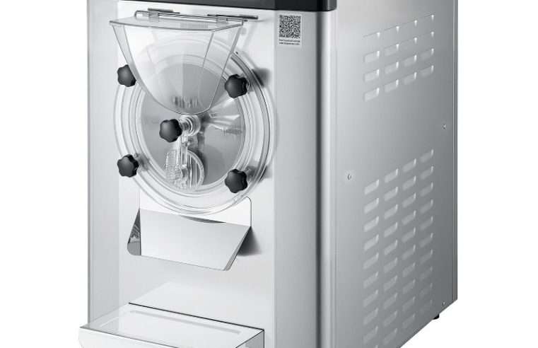 Търговска машина за сладолед, VEVOR, 2000W, 12-20L/час, 6L цилиндър от неръждаема стомана, размери 500x795x790mm