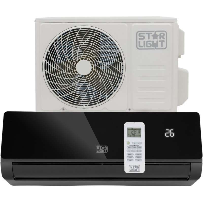 Климатик Star-Light ACT-12XPBW, AI, WiFi контрол, 9000 BTU, Клас A++, 3D Air Flow, I Feel, Функция отопление, Черен