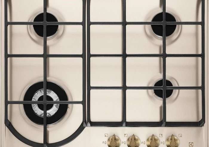 Плот за вграждане Electrolux EGH6343RON, Газ, 4 горелки, Чугунена решетка, Крем