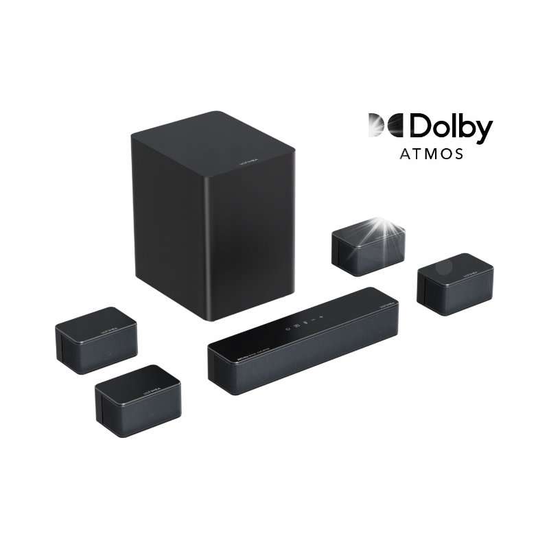 Саундбар Ultimea Poseidon D80 Boom 7.1, Dolby Atmos, черен, 40x7x9см