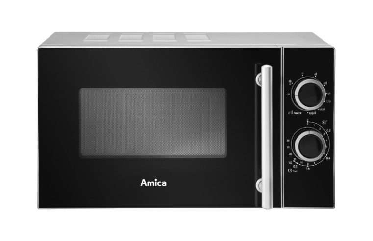 Микровълнова фурна Amica AMGF20M1GS, 700W, грил 900W, черно-сребрист, 20л, 45.2×35.2×26.2см
