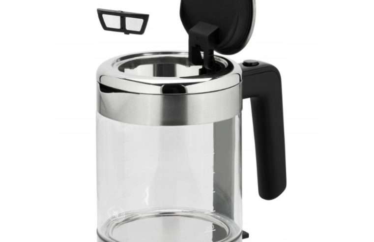 Електрическа кана WMF KITCHENminis, от стъкло SCHOTT DURAN и инокс Cromargan, 1900 W, сребрист/прозрачен, 1 л