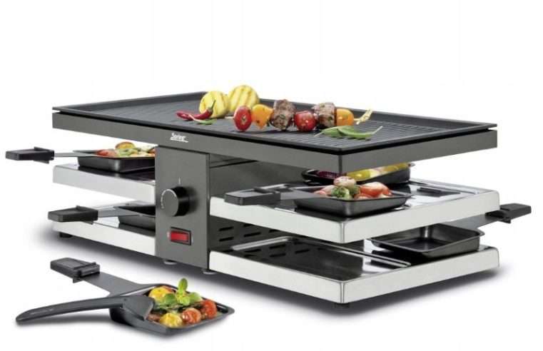 Електрически грил Spring, комплект за 8 души, 1300W, 47x24x15,5см, черен