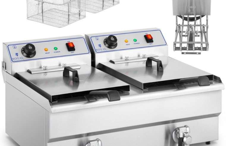 Професионална фритюрница Royal Catering RCSF-16DTH, 2x16L, 2x6000W, инокс, 400V