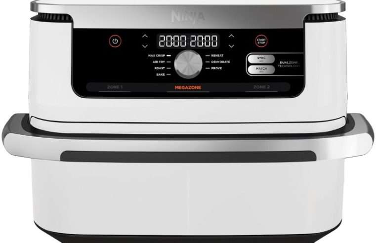 Еър фрайер Ninja Flex Drawer AF500EU, 2470 W, 10.4 L, капацитет за храна 2 kg, температурен диапазон 40 – 240 °C, две зони за готвене, 7 програми, бял