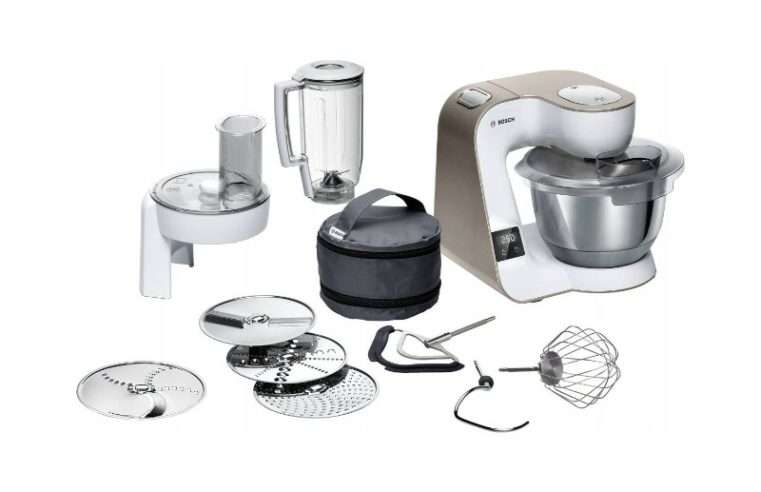 Кухненски робот Bosch MUM5XW20, 1000W, бял, 3.9л, с вграден кантар, 7 скорости, блендер, 28x28x27см