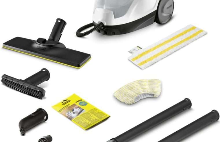 Парочистачка Karcher SC 4 Easyfix, 2000 W, 3.5 бара, 0.5/0.8 л, Загряване 4 мин, бяла, с комплект Easyfix за подове