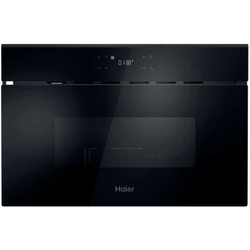 Микровълнова фурна с грил за вграждане Haier H38SIDBF7XS, 28 литра, 750W, 7 степени на мощност, Цифров дисплей и тъч контрол, Черен
