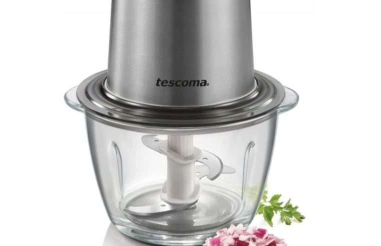 Електрически чопър Tescoma GrandCHEF, 2 скорости, инокс, стъкло, 16.5×18.5×22см