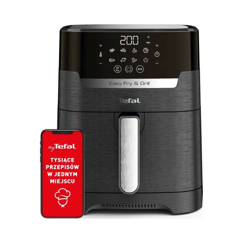 Фритюрник без мазнина с грил Tefal EY505815, 4,2л, 8 автоматични програми, черен, 31,4x37x39,8см