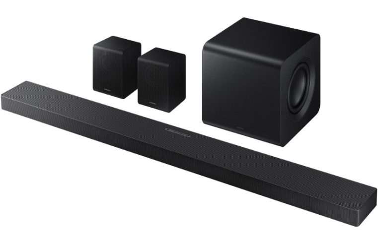 Саундбар Samsung HW-QS750F, 5.1.2, 465W, Bluetooth, Wi-Fi, Subwoofer & Kit wireless, Wireless Dolby Atmos, HDMI eARC, Черен