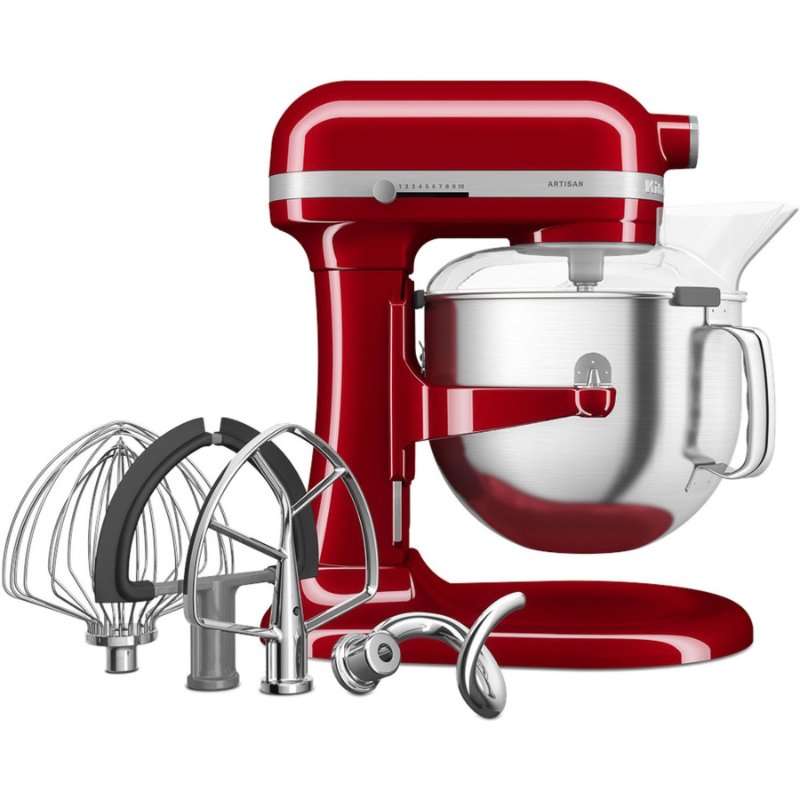 Миксер с купа KitchenAid 5KSM70SHXEER Artisan, 6.6 л, 375W, Брой скорости: 11, Empire Red