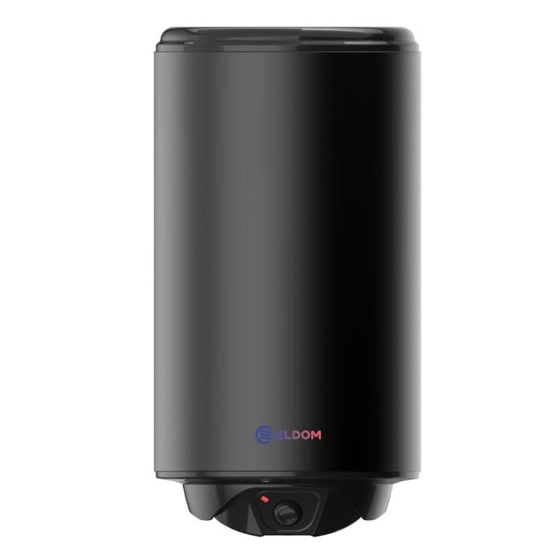 Вертикален бойлер ЕЛДОМ WVS08044F-B, черен мат 80 л. 3 kW, емайлиран водосъдържател
