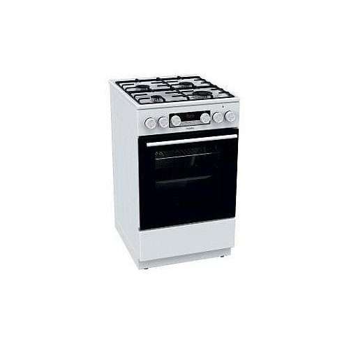 Комбинирана готварска печка Mora K 7655 CW, 4 горелки с интегрирано запалване и защита STOP GAS, мултифункционална фурна 70 л, 11 режима, дигитален таймер с часовник, клас А, бял, 85 x 50 x 59,4 см