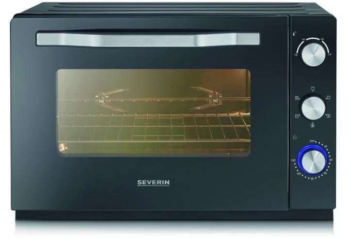 Severin TO2073 Мини-фурна XXL, 2200W, 60л, горна и долна температура, Черна