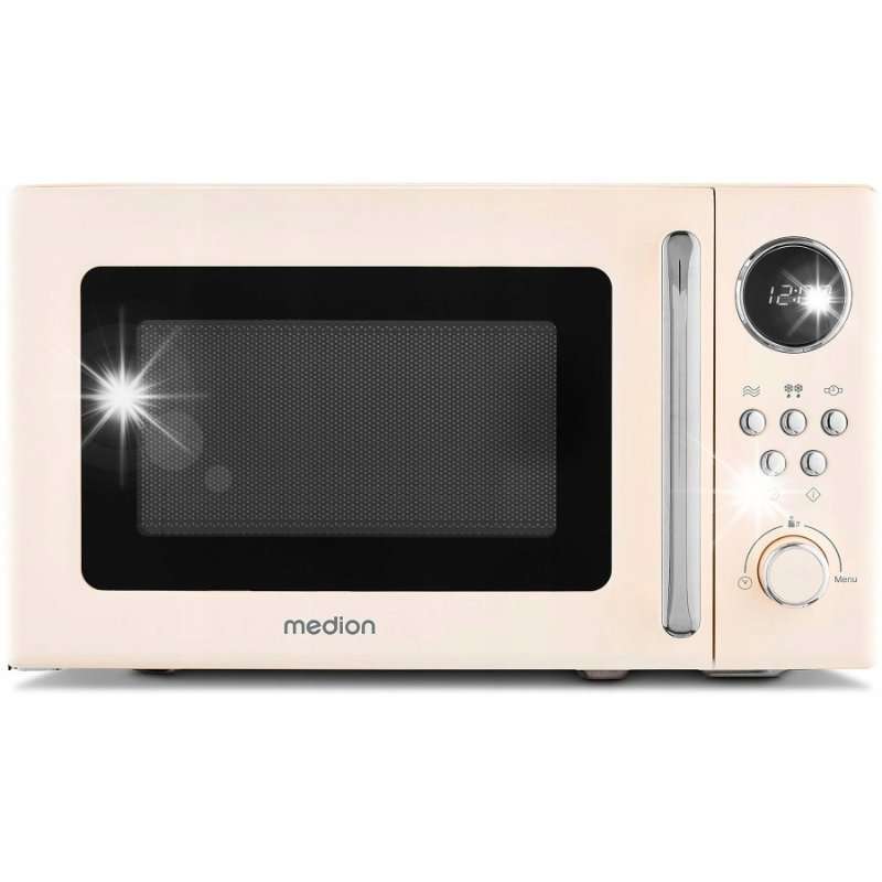 Микровълнова фурна Medion MD15000 ретро бежова 20л 800W 44x26x36см