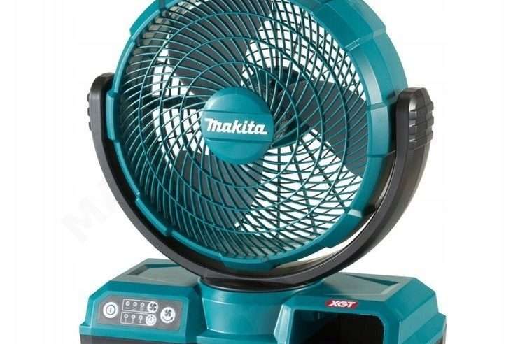 Вентилатор Makita CF001GZ XGT 40Vmax, диаметър 23,5 см, 3 степени на скорост, осцилация 45°, захранване на батерия или 230V, таймер 1/2/4 ч, тюркоаз, Y59MP2AJFAAGWG