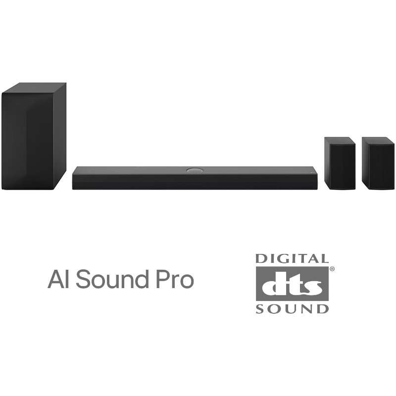 Саундбар LG S60TR, 5.1, 440W, Kit Wireless Surround включен, Subwoofer Wireless, HDMI, USB, Черен