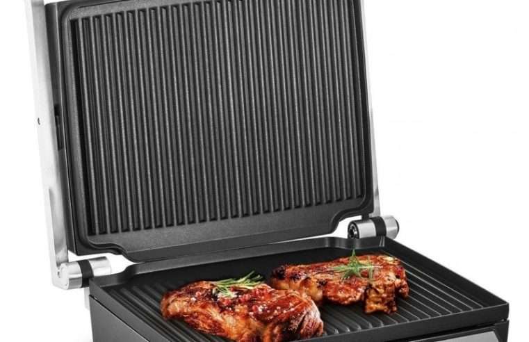Електрическа скара FRITEL GR 3495 Grilltastic, 2400 W, Регулируема температура, незалепващи плочи, грил повърхност 34 x 27 см, сребрист/черен