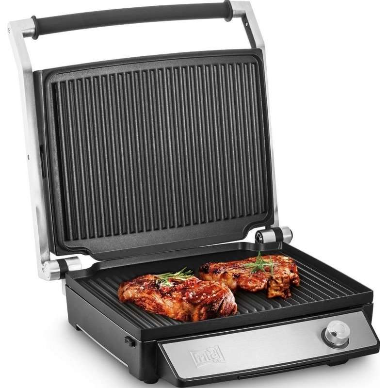 Електрическа скара FRITEL GR 3495 Grilltastic, 2400 W, Регулируема температура, незалепващи плочи, грил повърхност 34 x 27 см, сребрист/черен