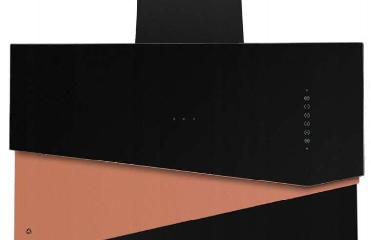 Абсорбатор за стена Ciarko Trio, черен/розово злато, 900x415x450мм, WarmLED осветление, управление с жестове