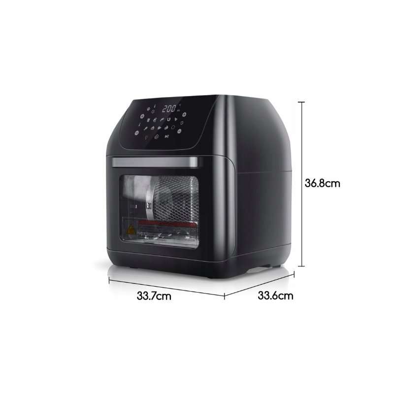 Фритюрник с ротисерия Aigostar LCD, 12L, 1500W, 9 програми, 33,6×33,7×36,8см